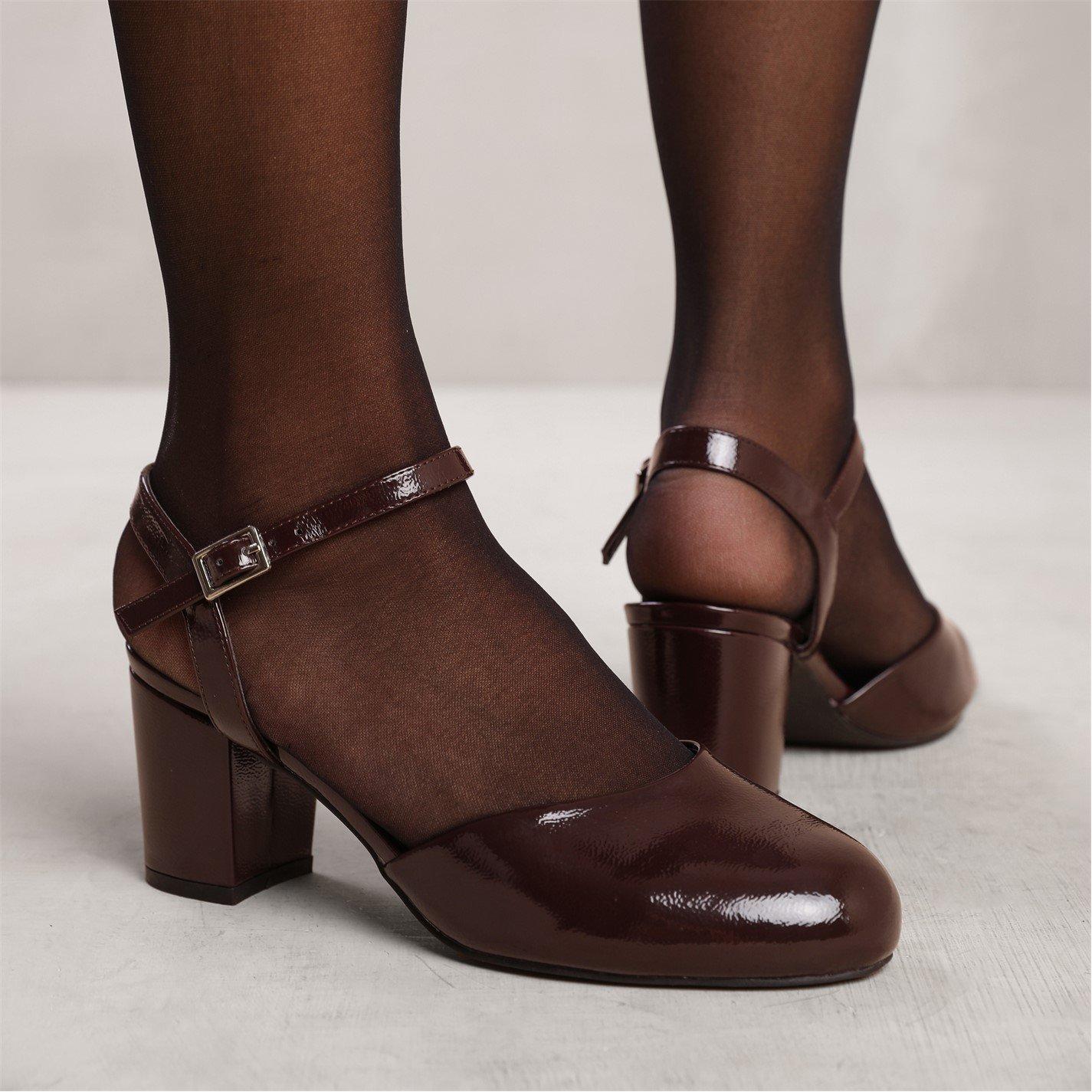 Oxbloodcrinklep - Wheres That From - Guelder Round Toe Mid Block Heel With Strap In Oxb - 2