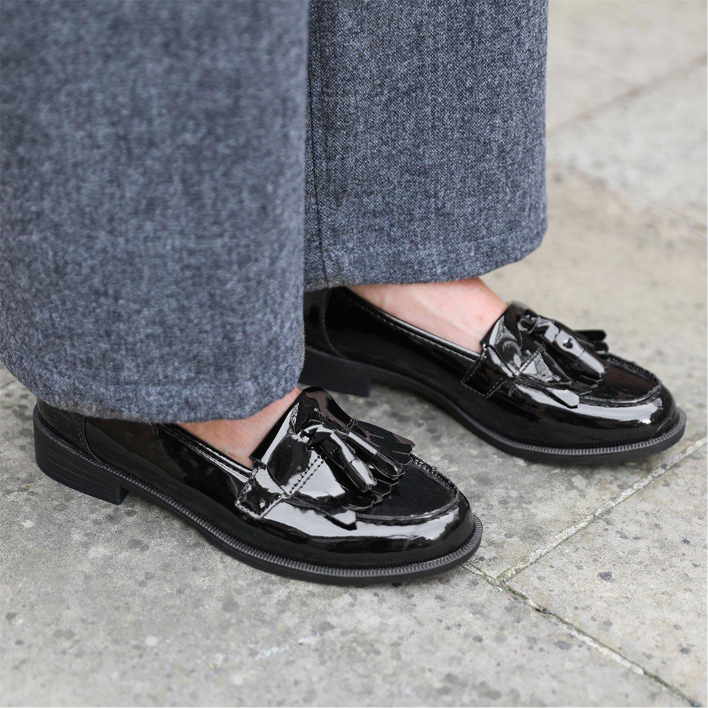 Black Patent - Wheres That From - Black Patent Imogen Flatform Slip On Loafers - 4