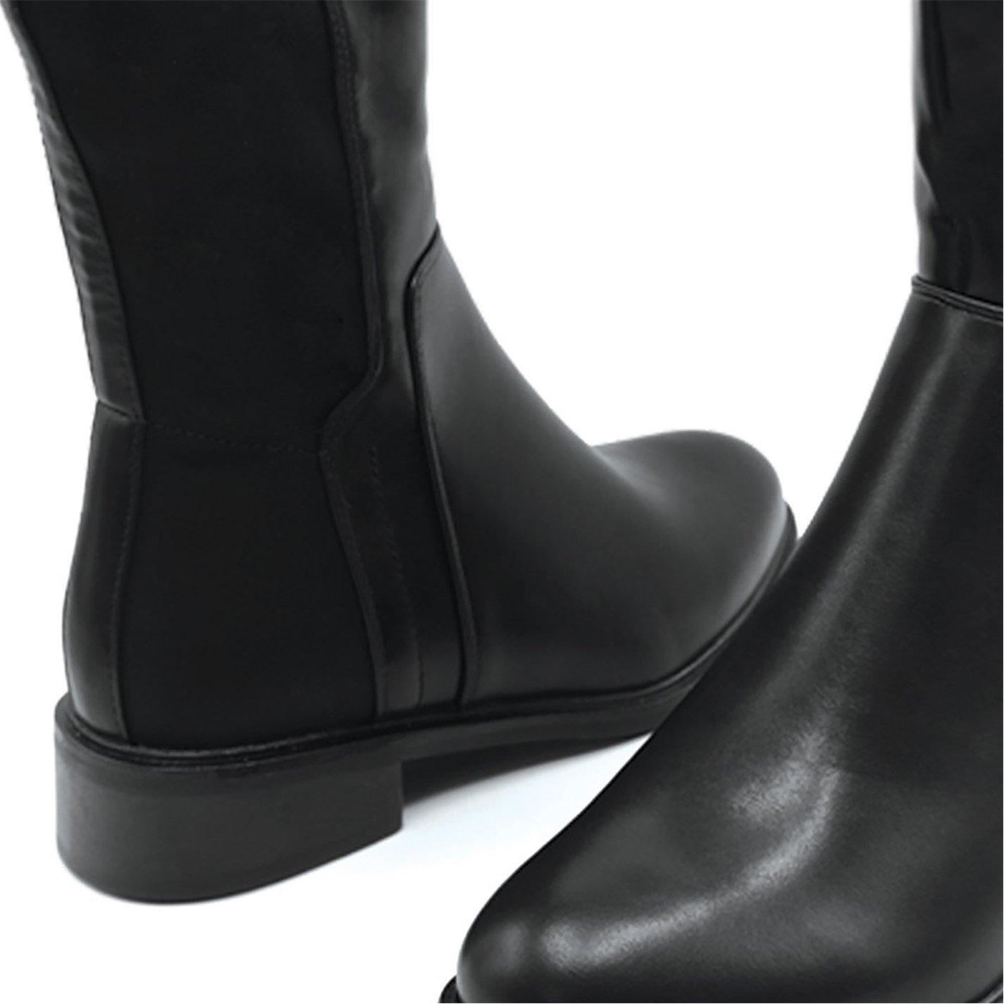 Black Pu - Wheres That From - Parker Knee High Boots In Black - 4