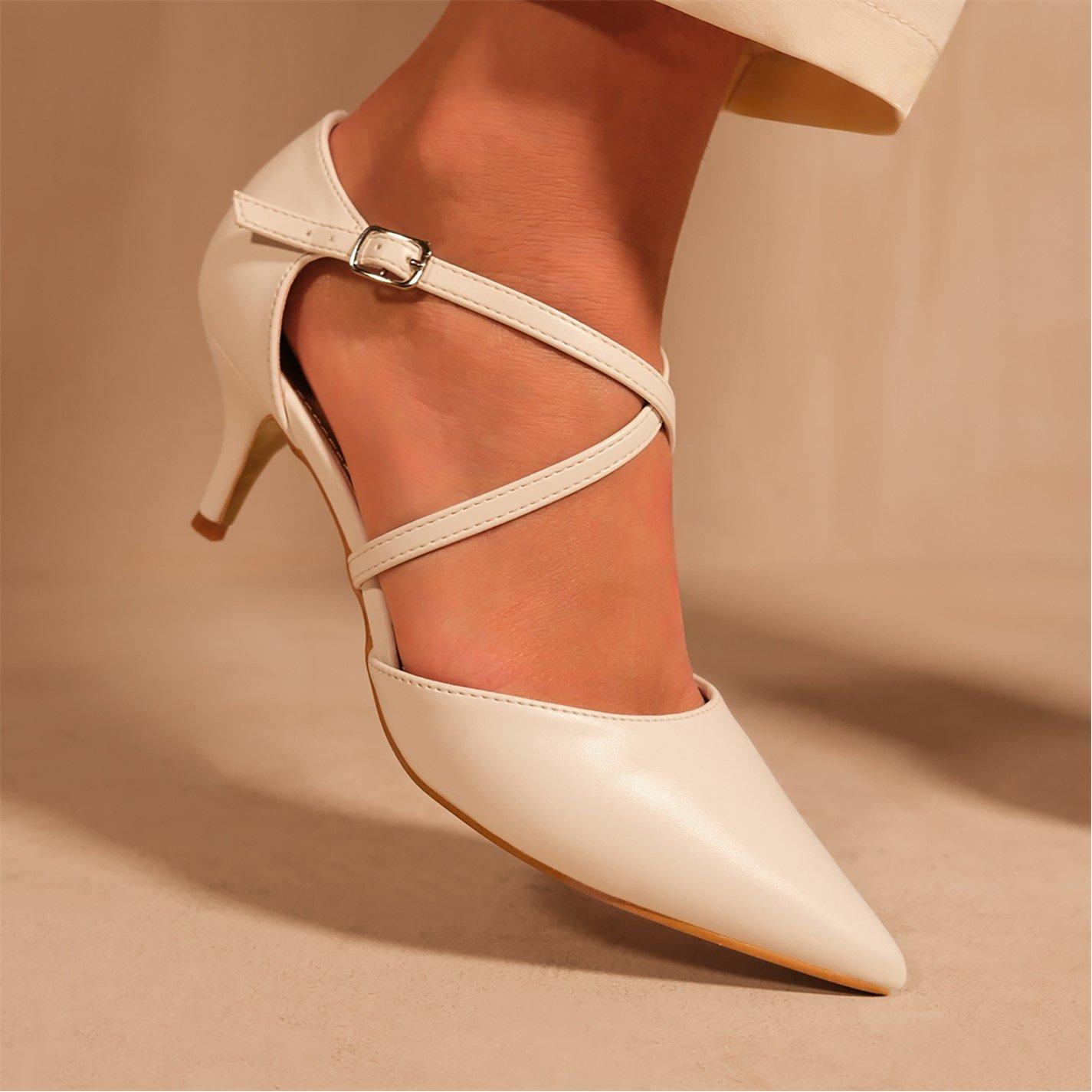 Whitepu - Wheres That From - White Pu Kennedi Low Kitten Heels - 3