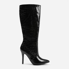 Wheres That From Zoya High Heel Boot In Black Croco Patent