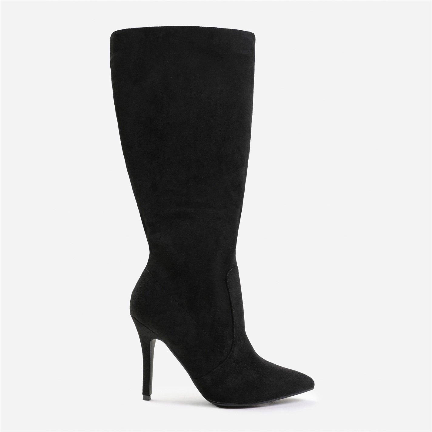 Black Ly Suede - Wheres That From - Zoya High Heel Boot In Black Suede - 1