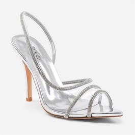 Wheres That From Dallas Crystal Multi Strap Slingback High Heels In