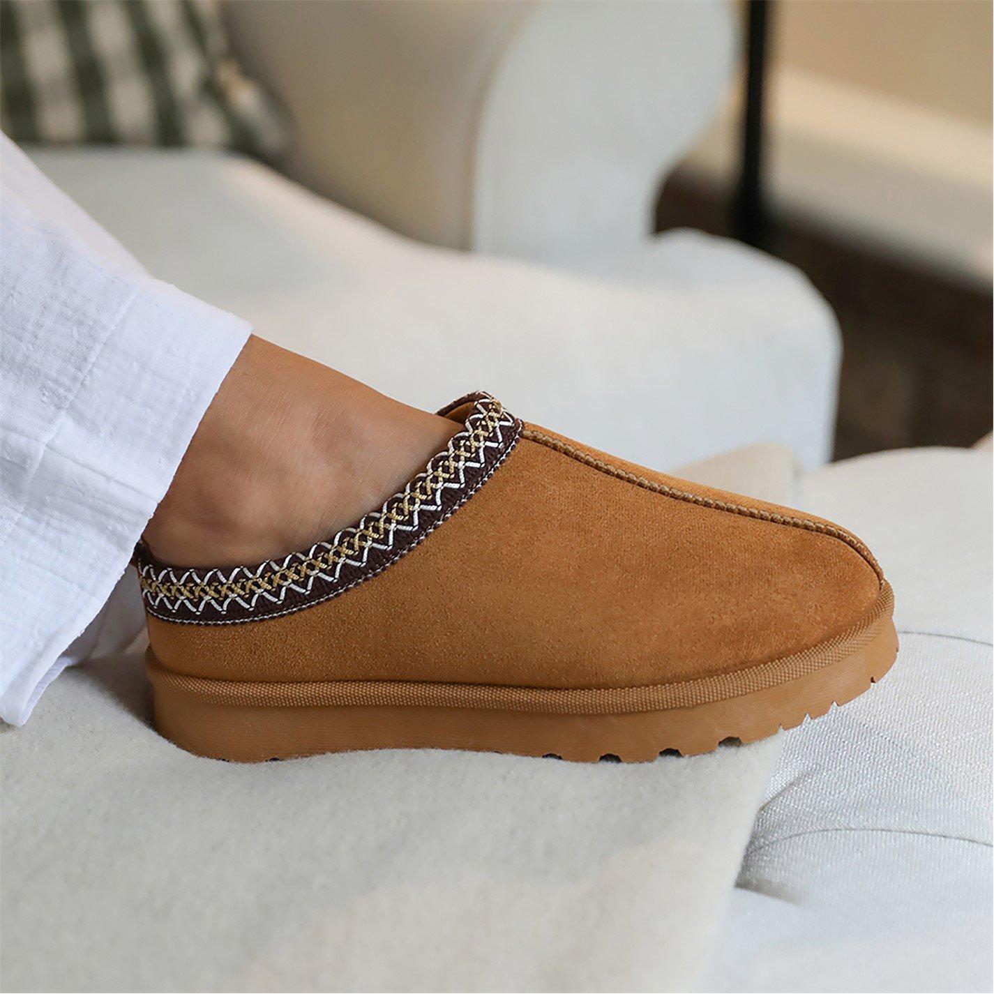 Chestnutsuede - Wheres That From - Pine Chestnut Faux-Suede Fur Lining Slipper Boots - 2