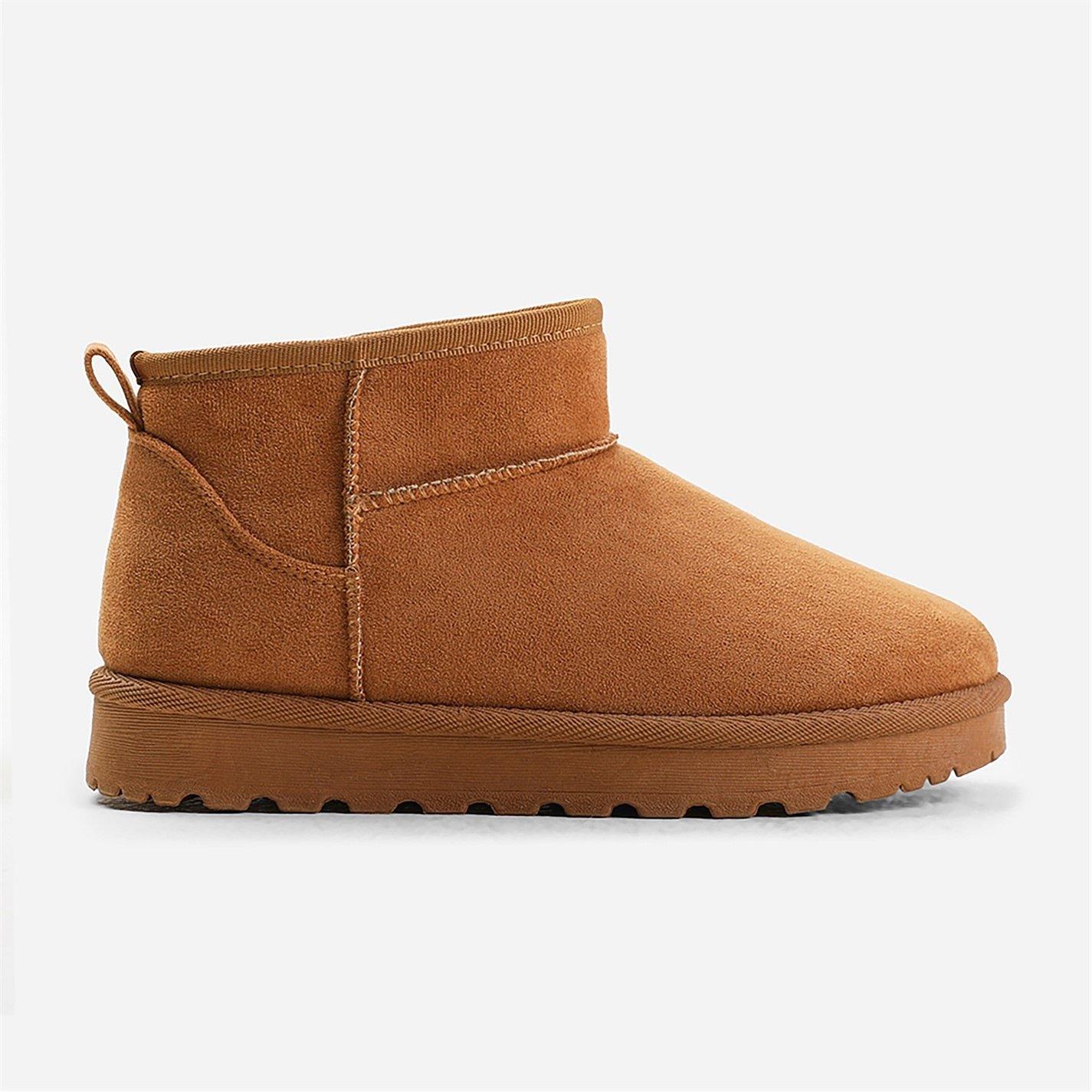 Wheres That From Women's Chestnut Faux-Suede Maple Faux Fur Slipper Boots - Chestnutsuede - 3