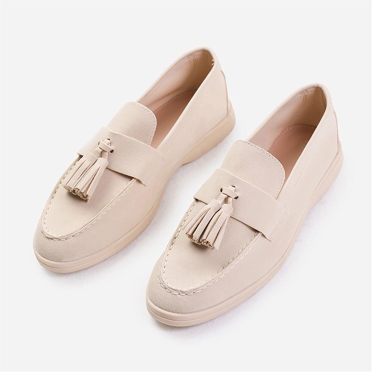 Beigesuede - Wheres That From - Kenya Slip On Loafer With Tassel Detailing In Beig - 4