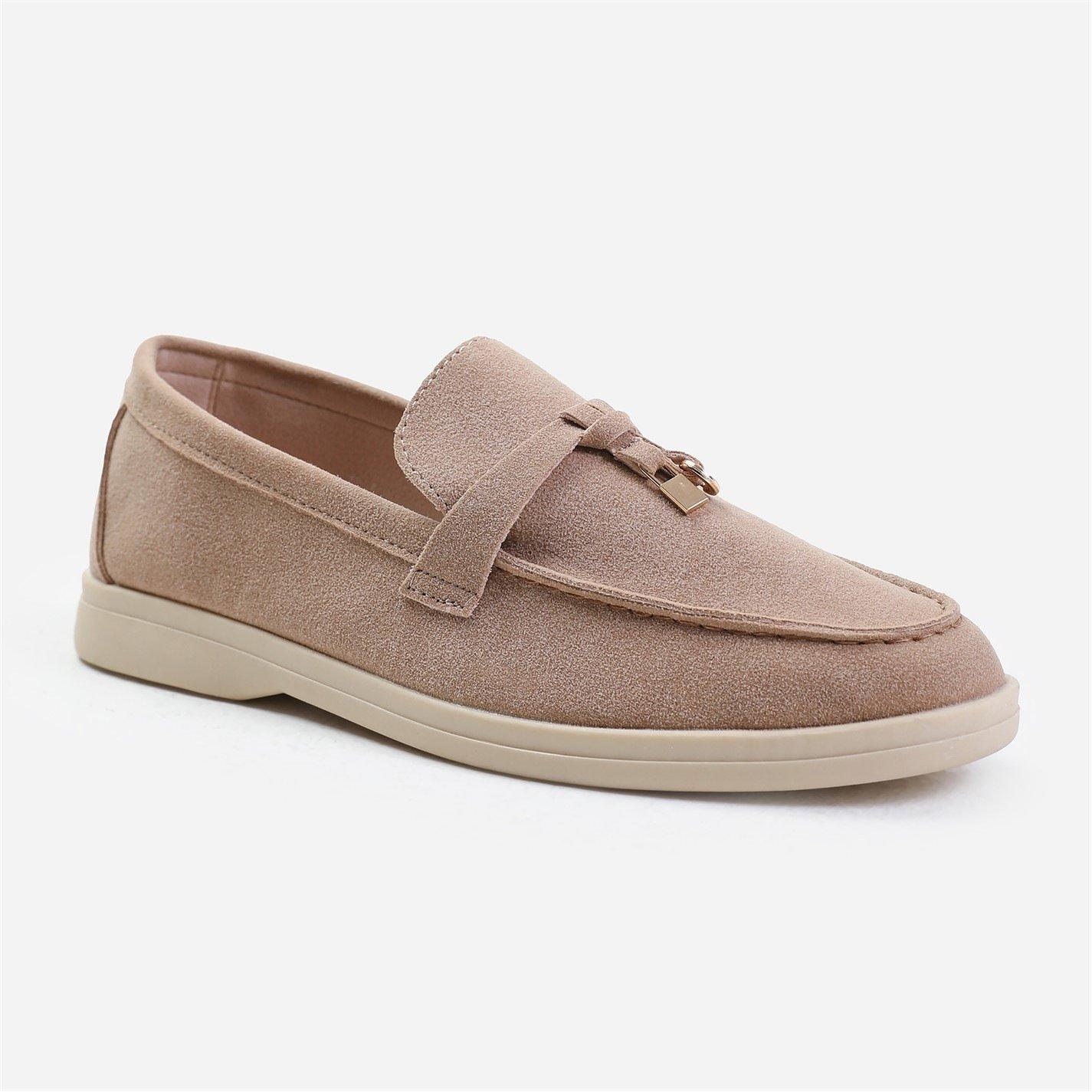 Wheres That From Women's Khaki Suede Pegasus Slip On Trim Loafers - Khakisuede - 7