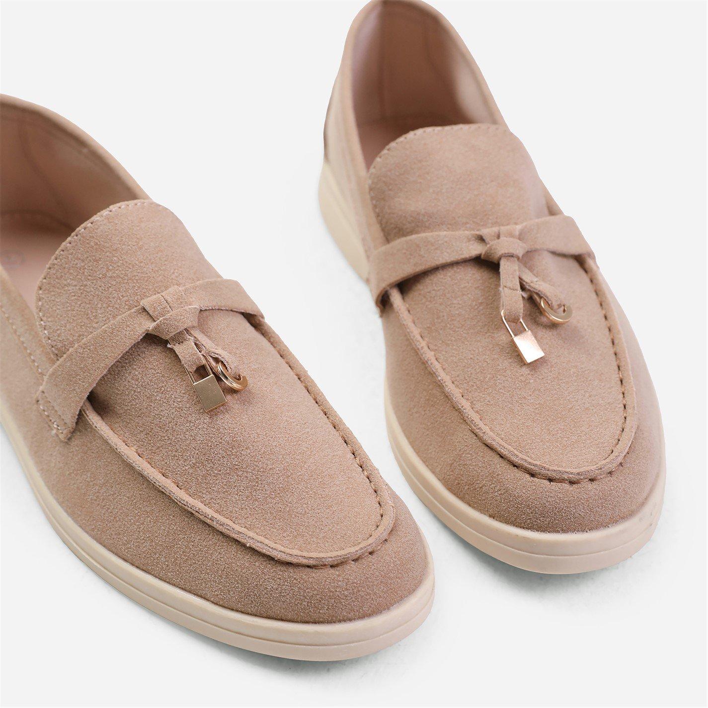 Khakisuede - Wheres That From - Khaki Suede Pegasus Slip On Trim Loafers - 3