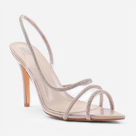 Wheres That From Dallas Crystal Multi Strap Slingback High Heels In