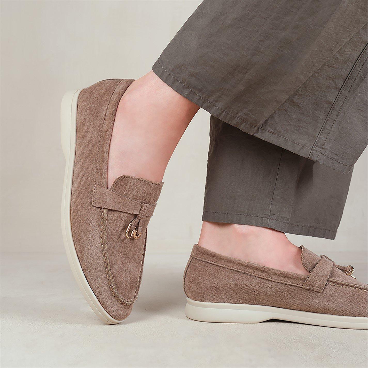 Khakisuede - Wheres That From - Pegasus Wide Fit Slip On Trim Loafers With Accesso - 2