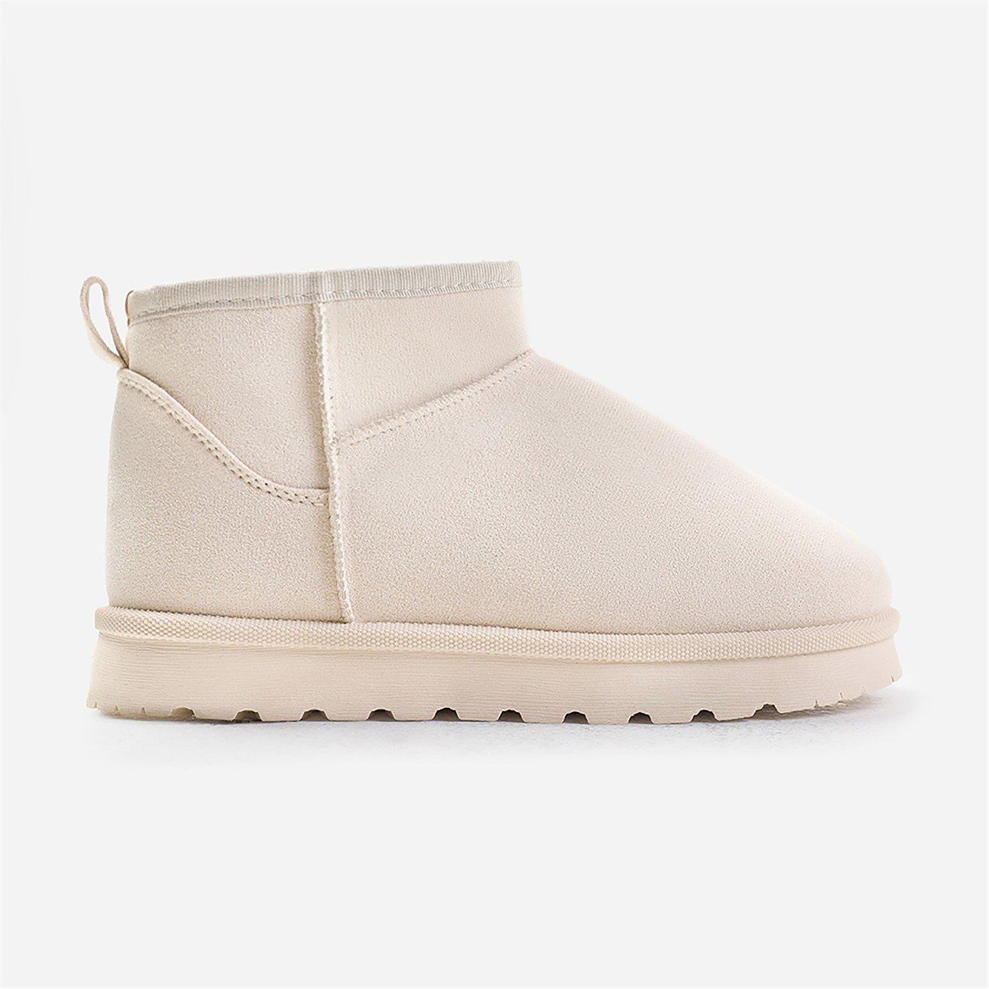 Wheres That From Cream Faux-Suede Maple Faux Fur Slipper Boots