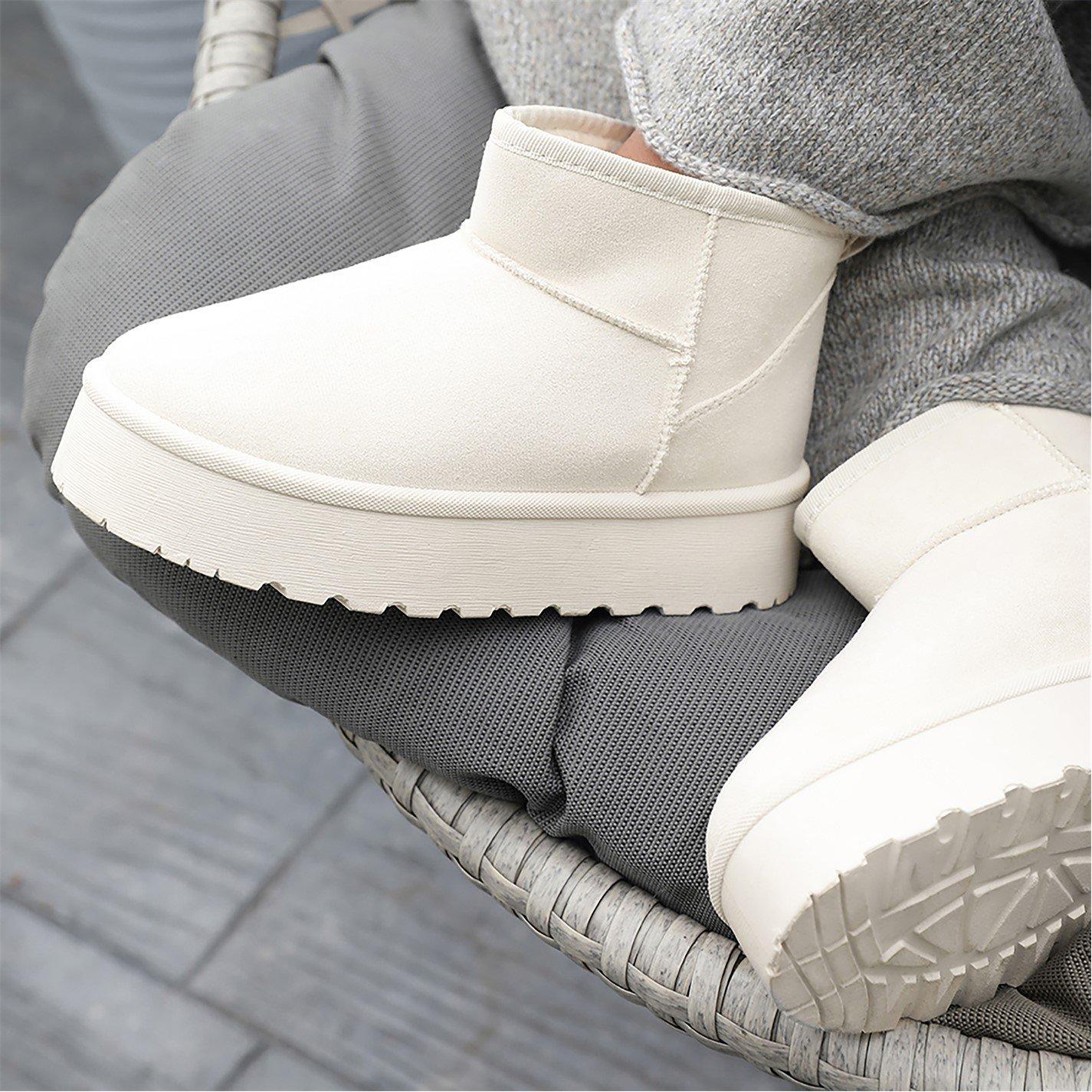 Creamsuede - Wheres That From - Zyla Cream Faux-Suede Fur Lining Slipper Boots - 2