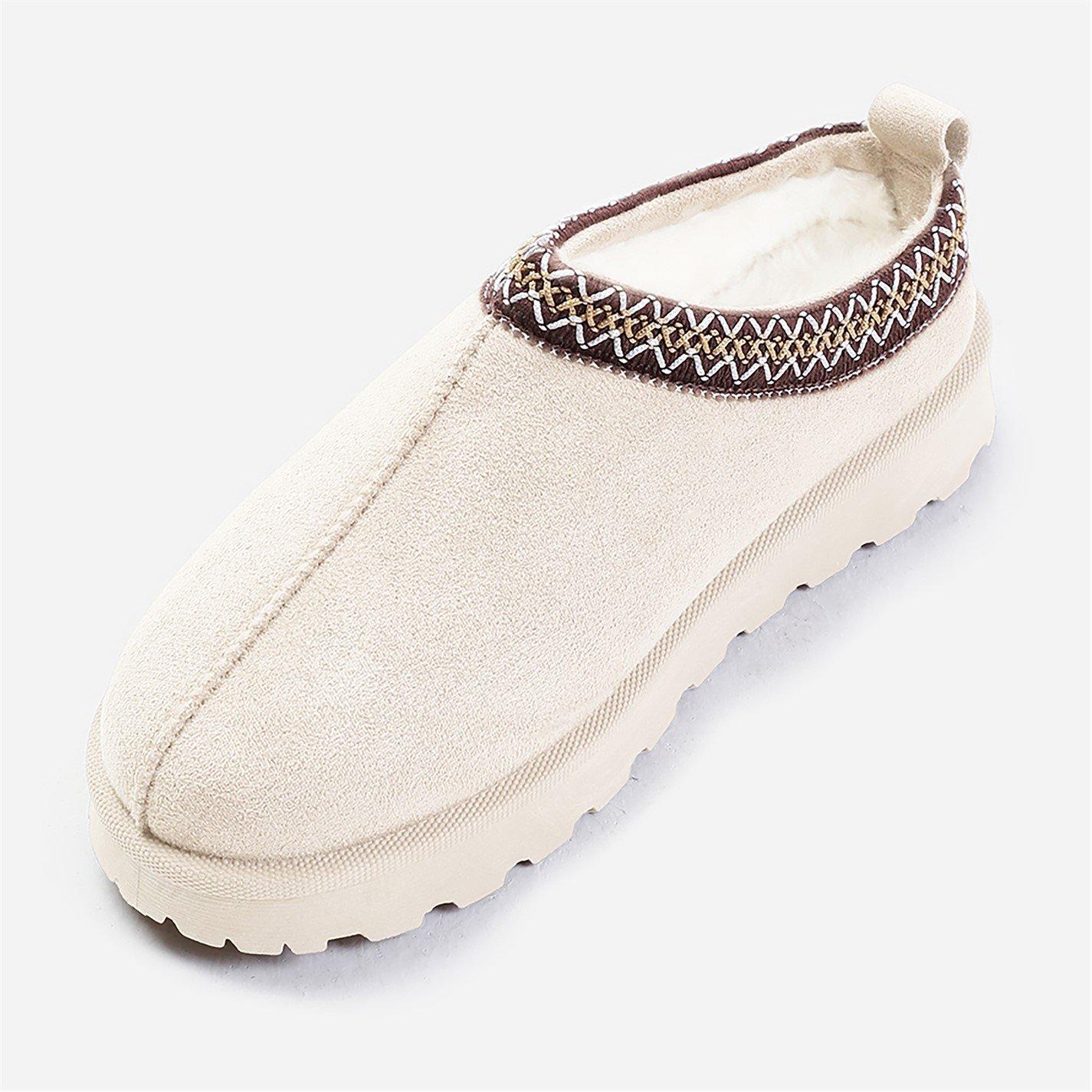 Creamsuede - Wheres That From - Pine Cream Faux-Suede Fur Lining Slipper Boots - 3