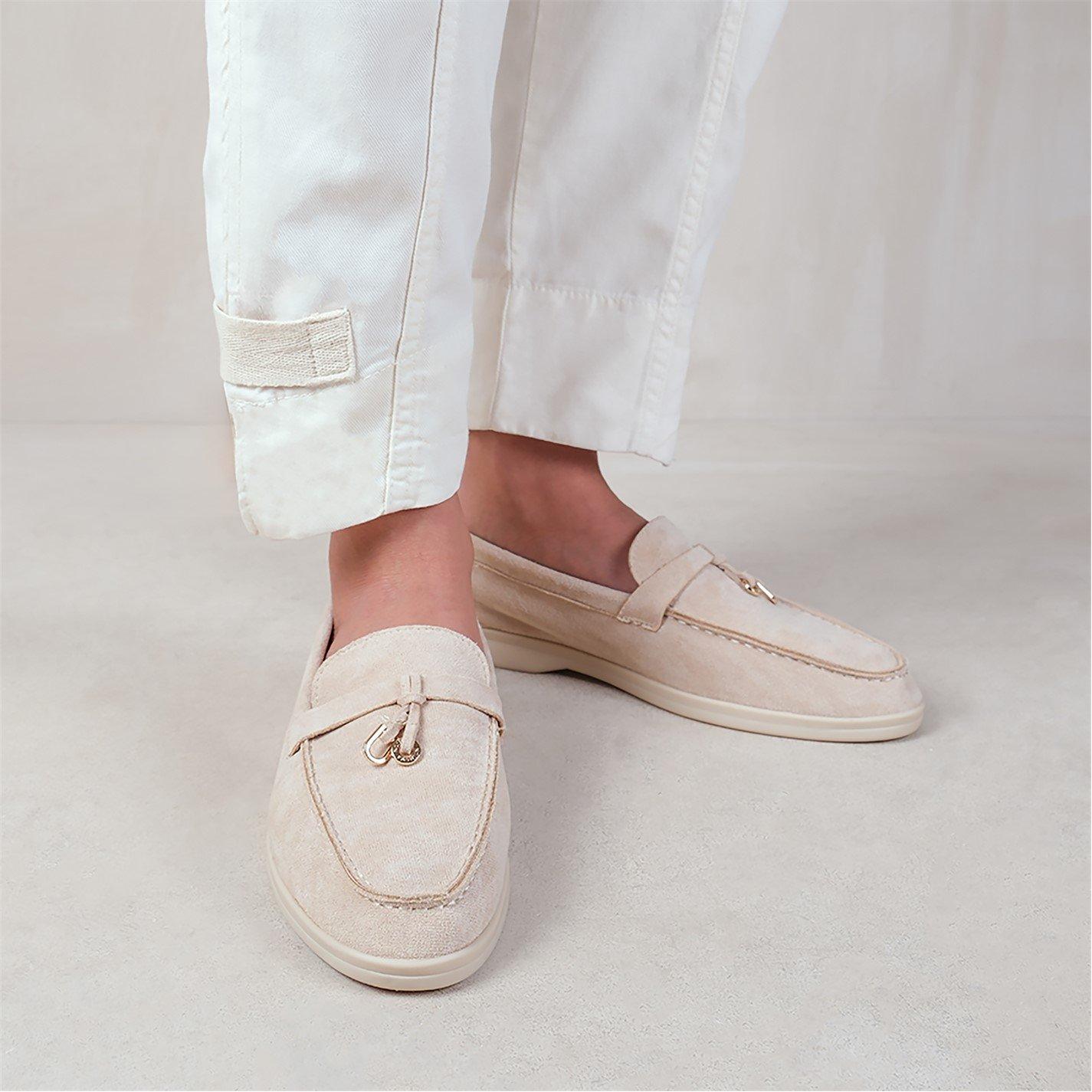 Beigesuede - Wheres That From - Beige Suede Pegasus Wide-Fit Slip On Loafers - 2