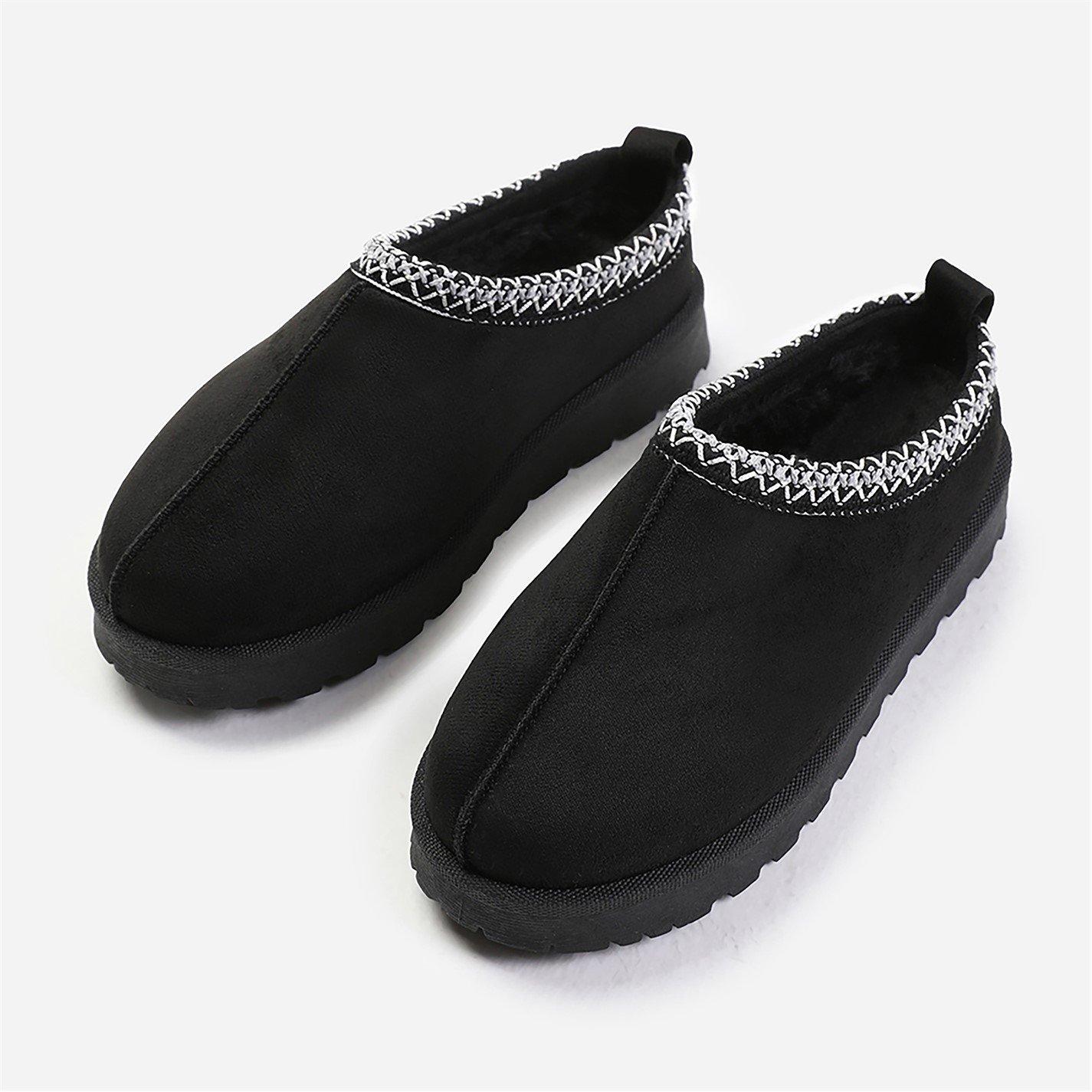 Black Suede - Wheres That From - Pine Black Faux-Suede Fur Lining Slipper Boots - 3