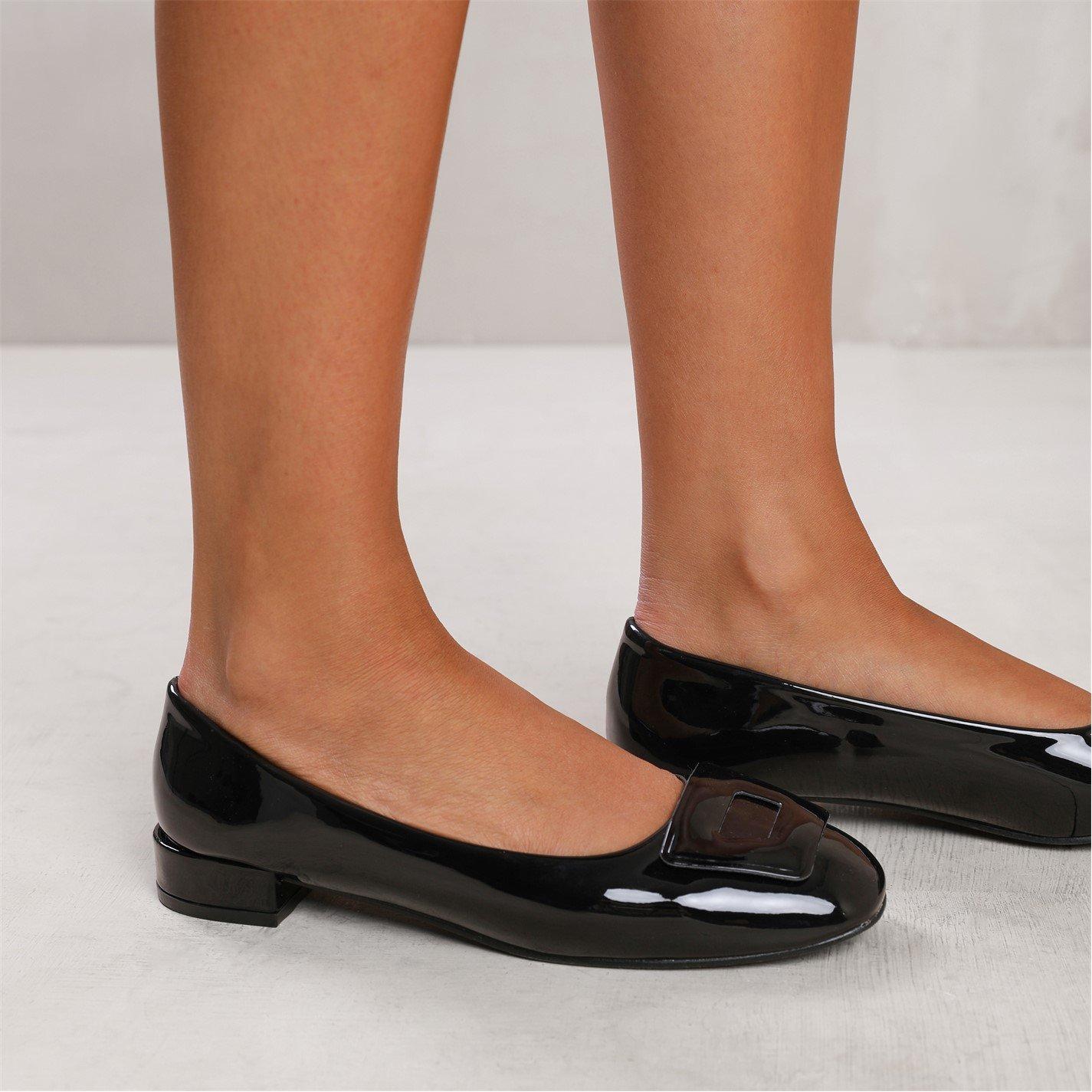 Black Patent - Wheres That From - Andorra Flat Ballerina Pump In Black Patent - 3