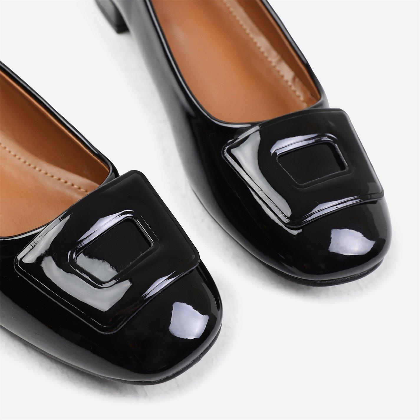 Black Patent - Wheres That From - Andorra Flat Ballerina Pump In Black Patent - 4