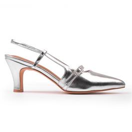 Wheres That From On Point Wide Fit Silver Slingback Sandals