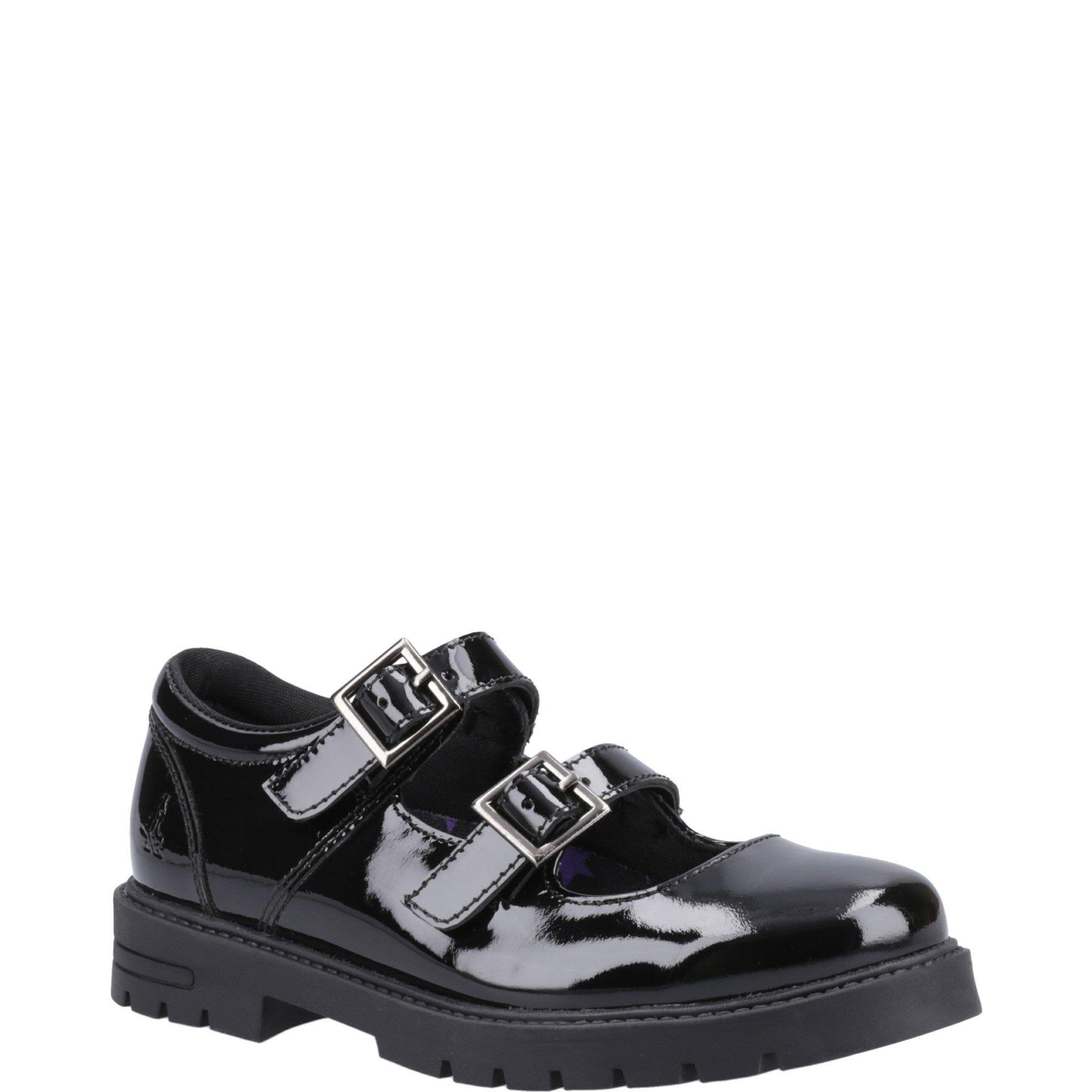 Black - Hush Puppies - Ella Patent Junior Shoe - 2