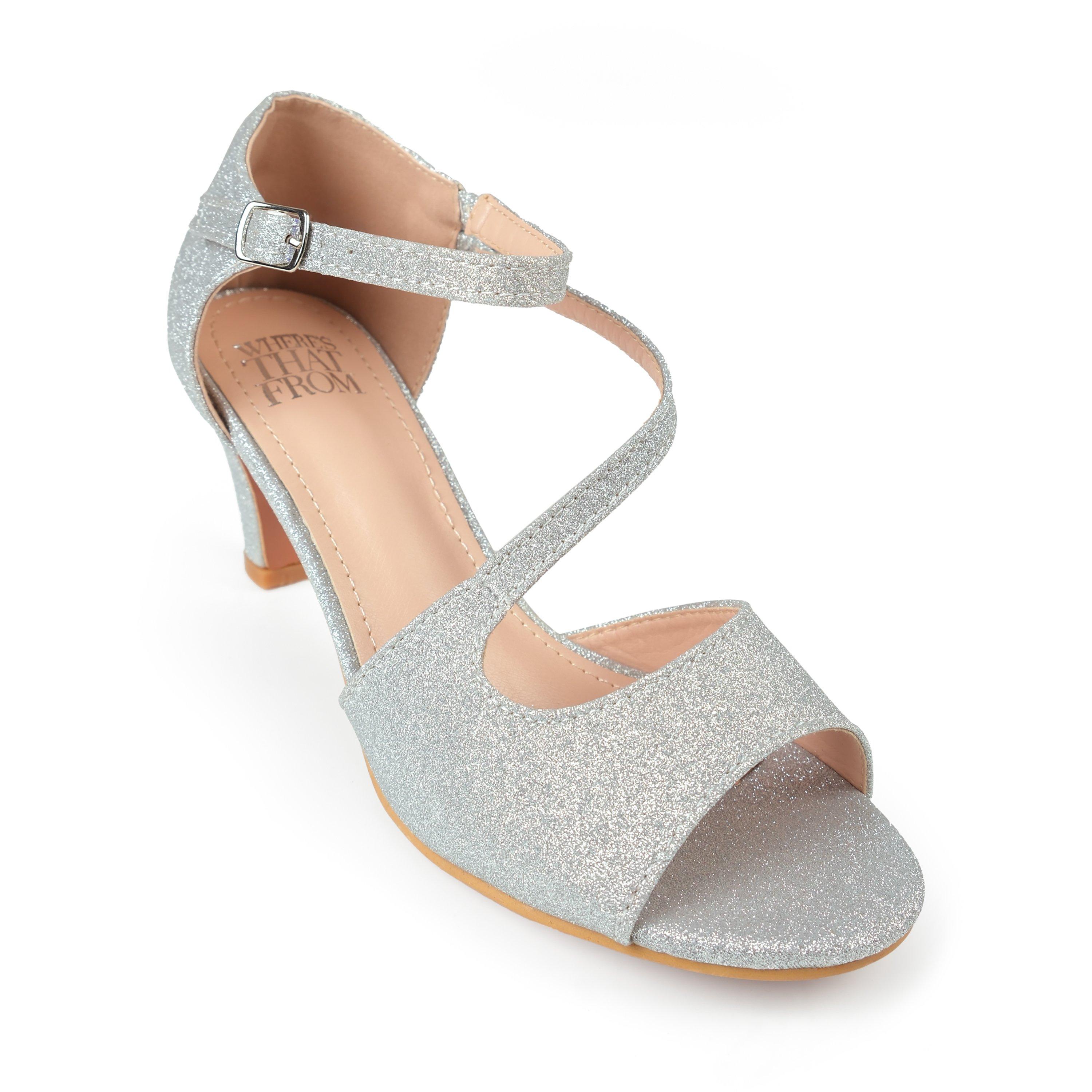 Silverglitter - Wheres That From - Silver Glitter Beatrice Low Kitten Heels - 2