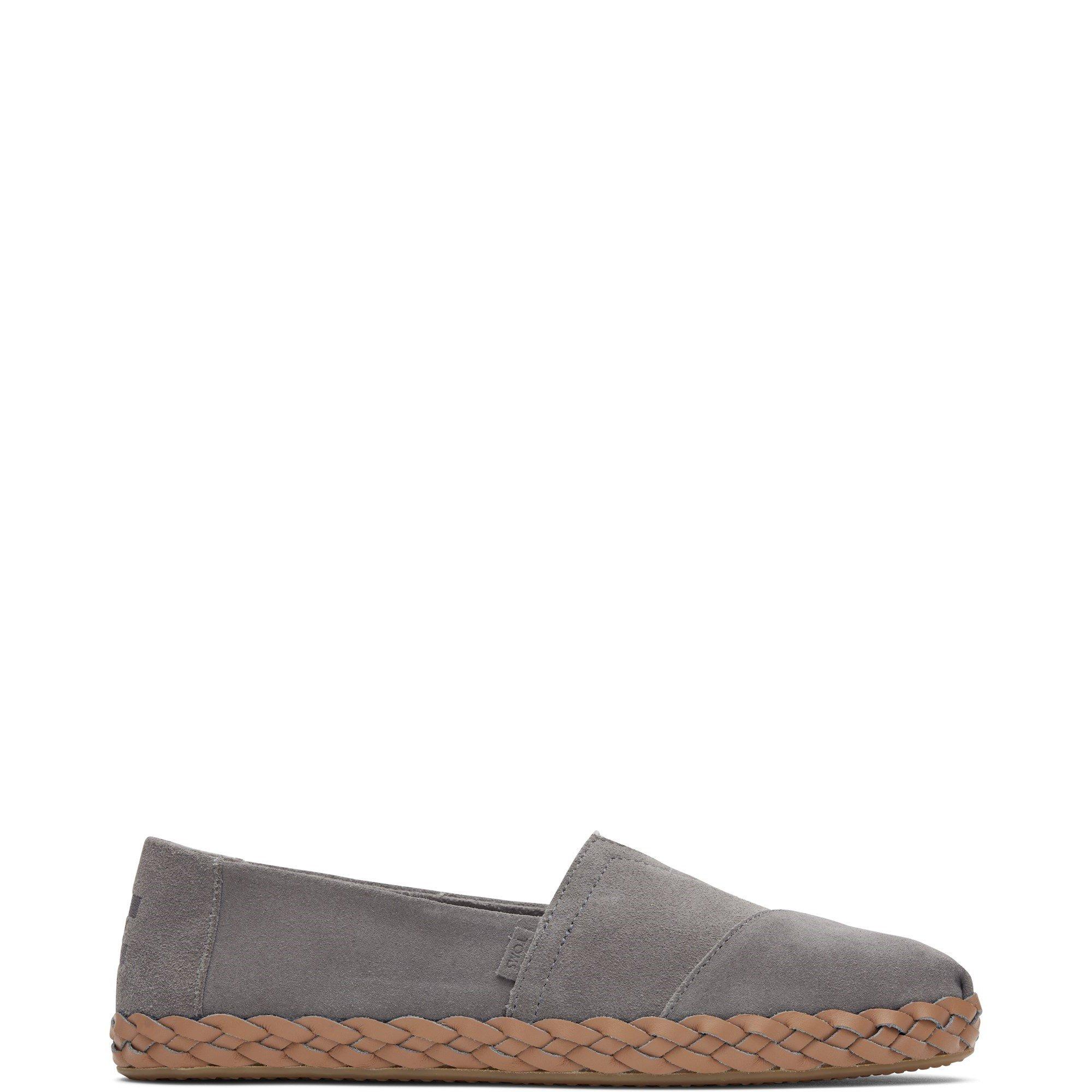 Grey - Toms - Alpargata Leather Wrap Shoe - 1