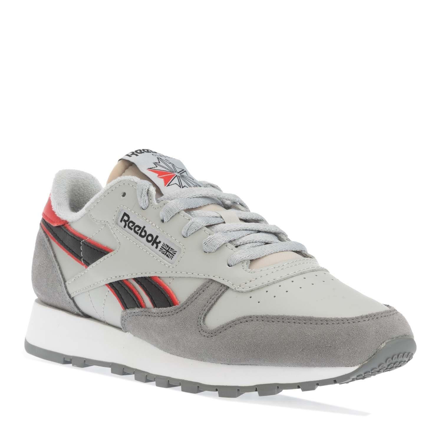 Grey Red - Reebok - Classic Leather Shoes - 2
