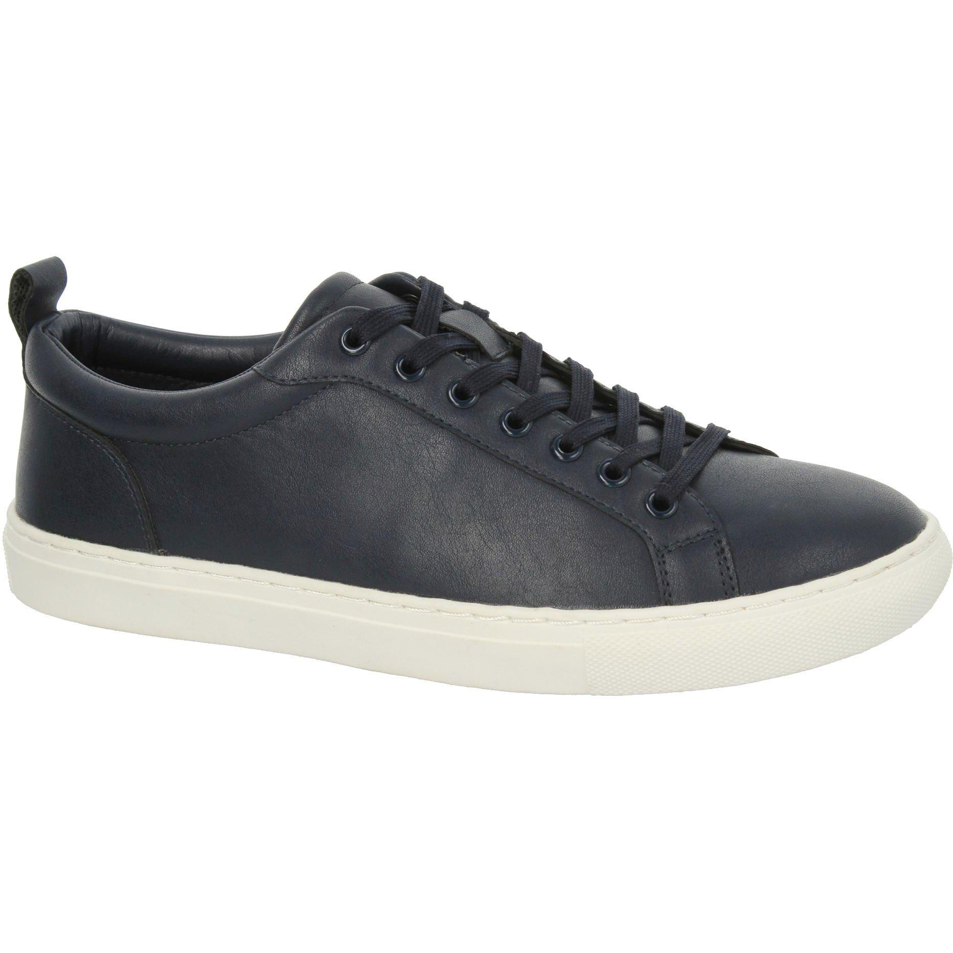 Thomas Blunt Men's Textured Lace-Up Trainer With Cushioned Sole A2212 - Navy - UK7