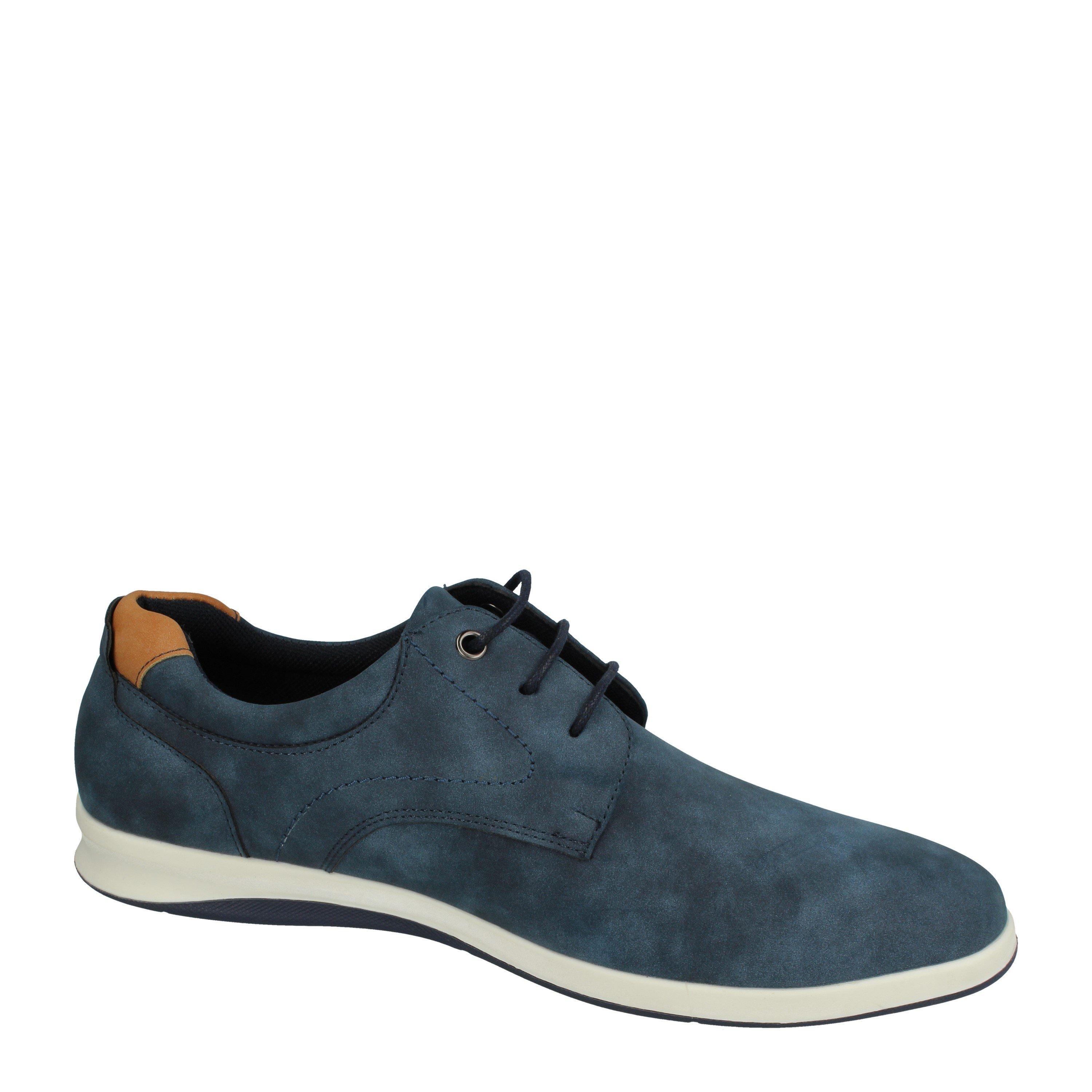 Navy - Thomas Blunt - Casual Lace-Up Shoe with Contrast Sole A2217 - 1