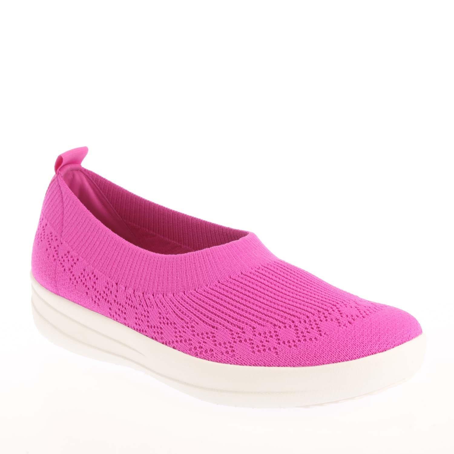 Violet - Fitflop - Uberknit Slip On Ballet Pumps - 2
