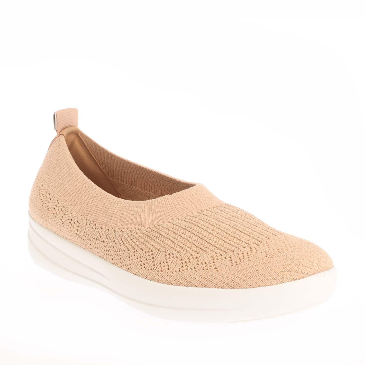 Tan - Fitflop - Uberknit Slip On Ballet Pumps - 2