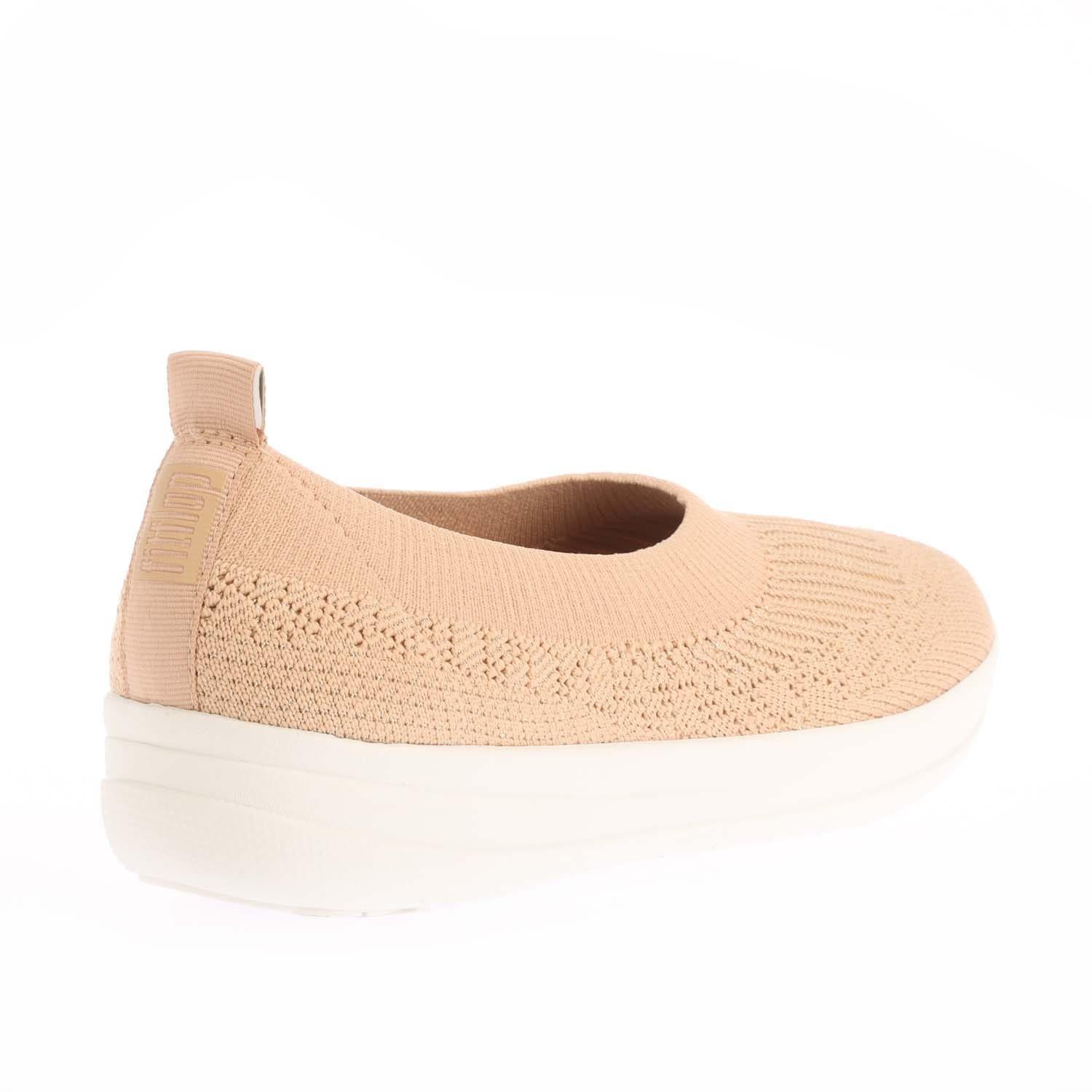Tan - Fitflop - Uberknit Slip On Ballet Pumps - 3