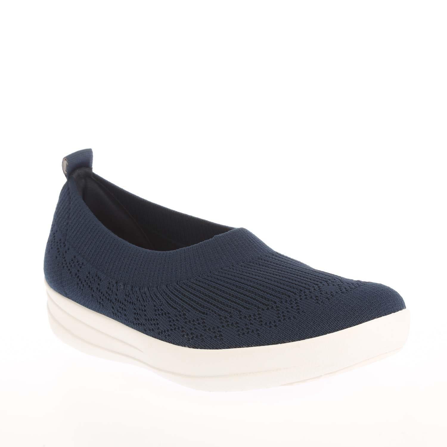 Navy - Fitflop - Uberknit Slip On Ballet Pumps - 2