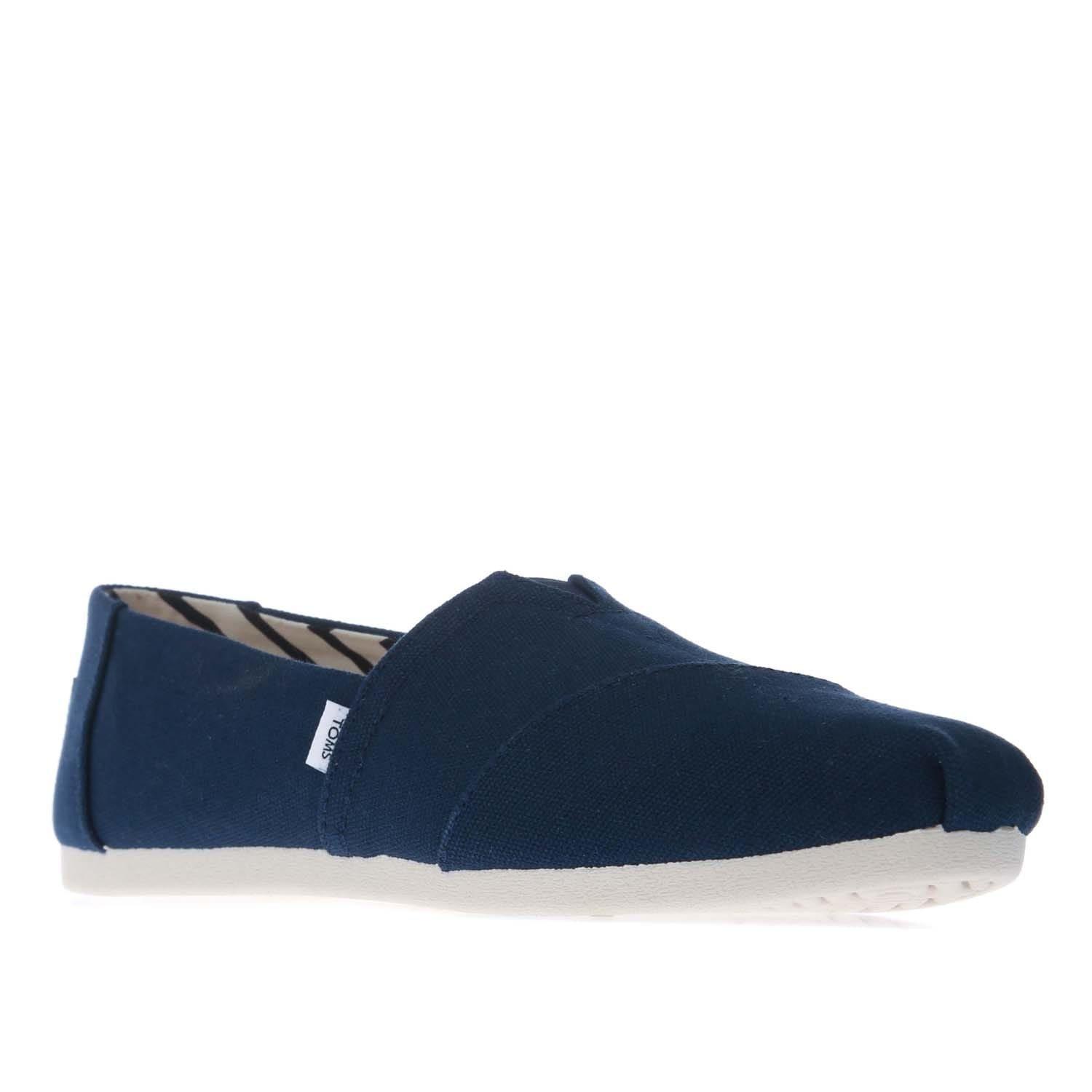 Navy - Toms - Cotton Alpargata Espadrille Pumps - 2