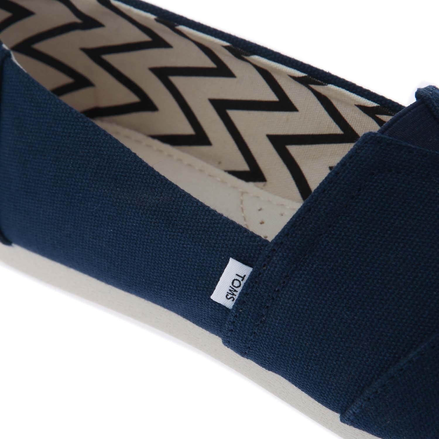 Navy - Toms - Cotton Alpargata Espadrille Pumps - 5