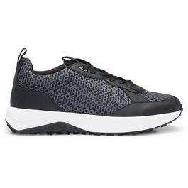 Hugo Mixed-Material Repeat Logo Trainers