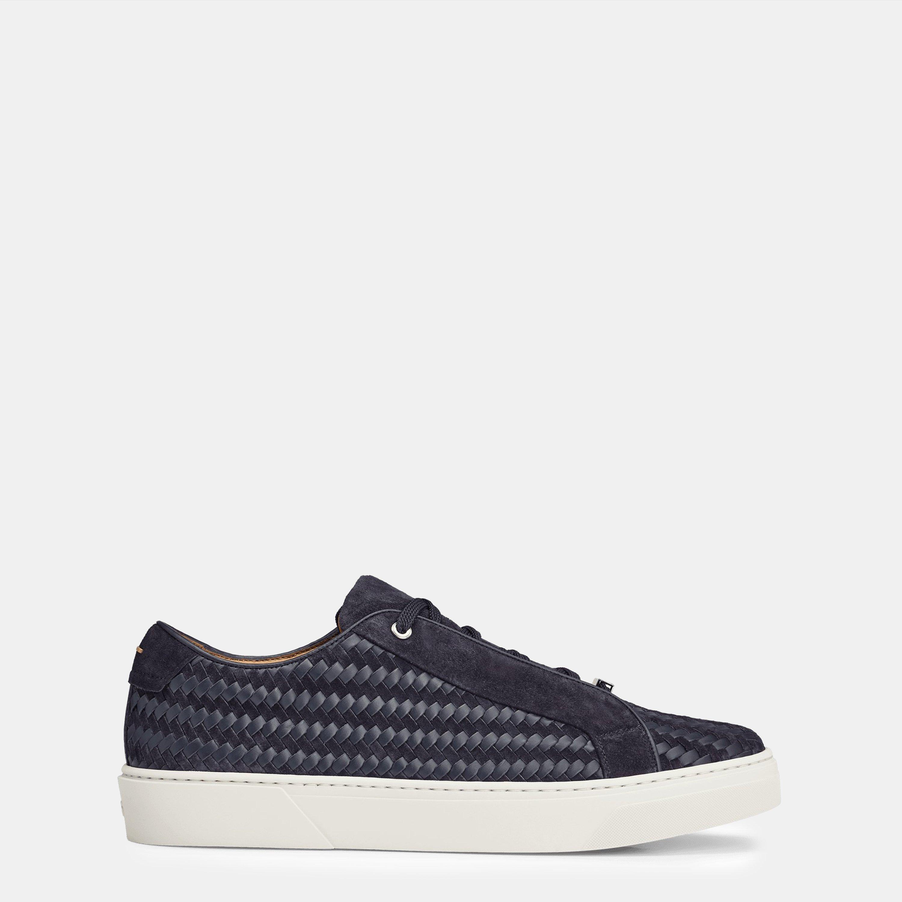 Dark Blue - Boss - Gary Italian Made Woven Trainers - 1