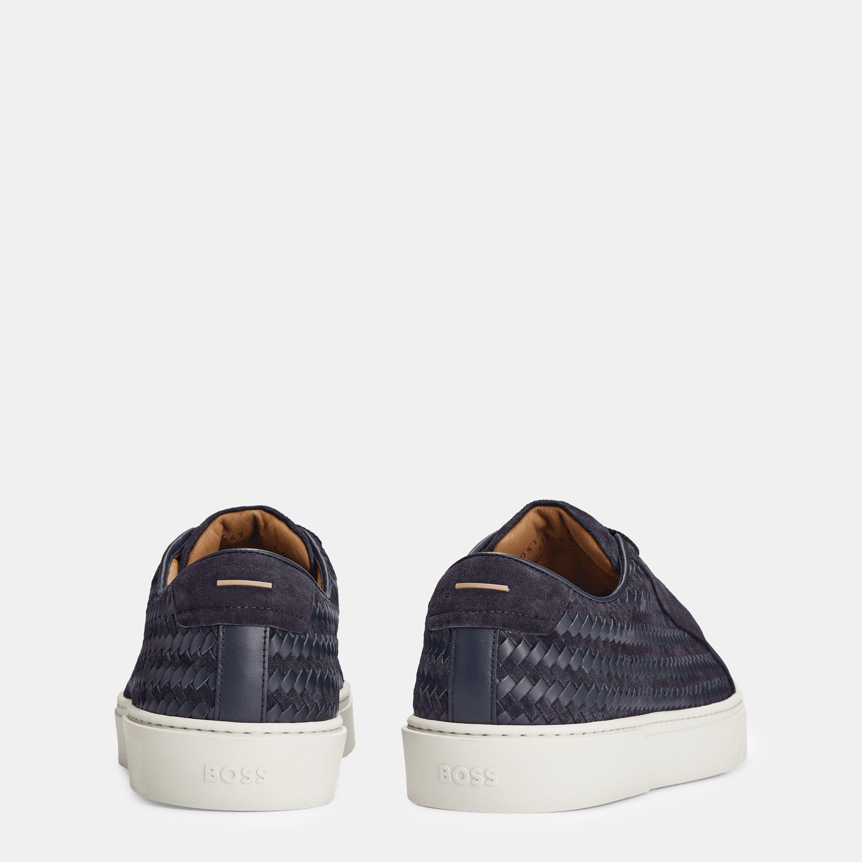 Dark Blue - Boss - Gary Italian Made Woven Trainers - 3