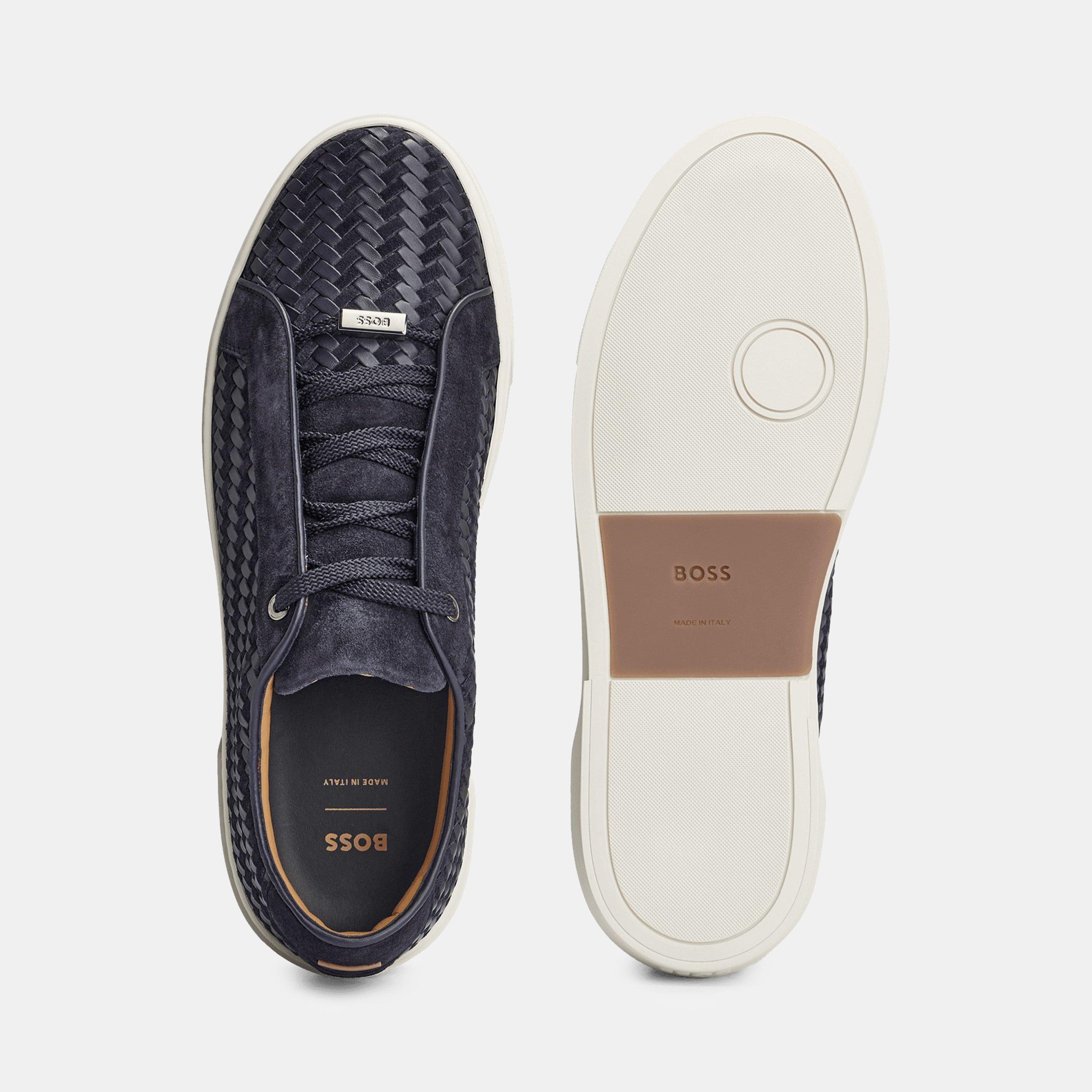 Dark Blue - Boss - Gary Italian Made Woven Trainers - 5