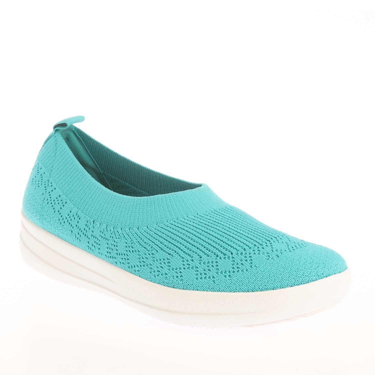Blue - Fitflop - Uberknit Slip On Ballet Pumps - 2