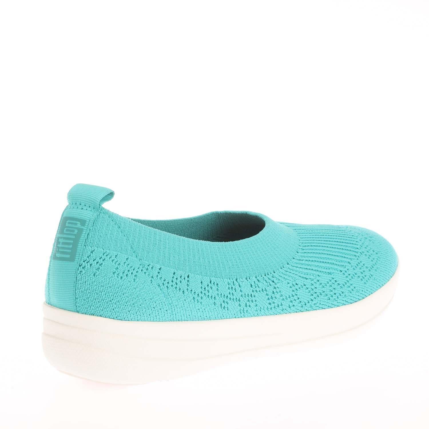 Blue - Fitflop - Uberknit Slip On Ballet Pumps - 3