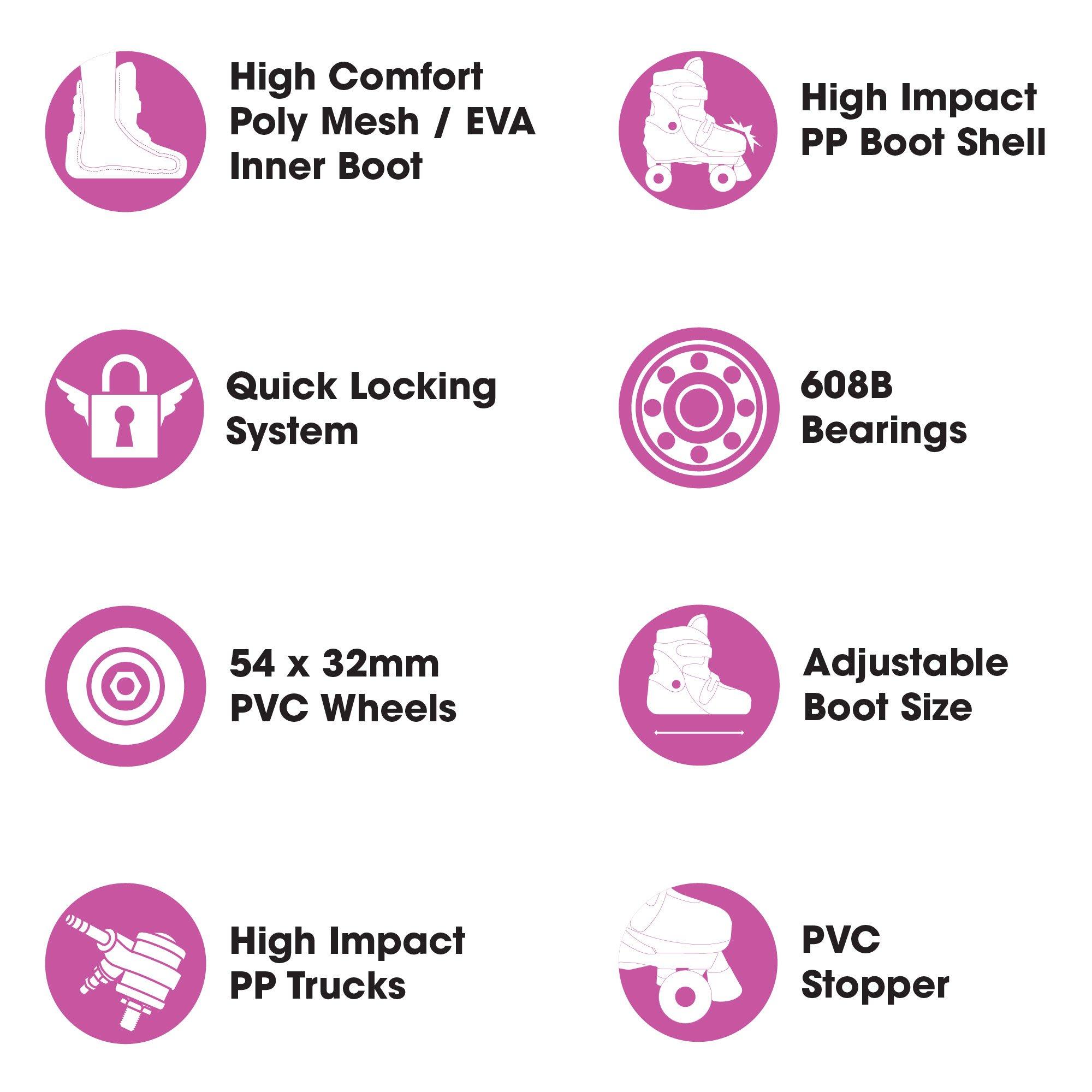 Purple And Pink - Xootz - Xootz Quad Skates - Purple - 9-12 (27-31) - 8