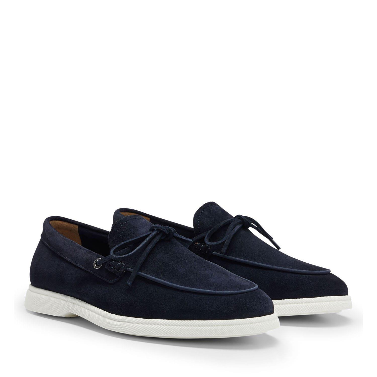 Dark Blue - Boss - Sienne Moccasin Shoes - 3