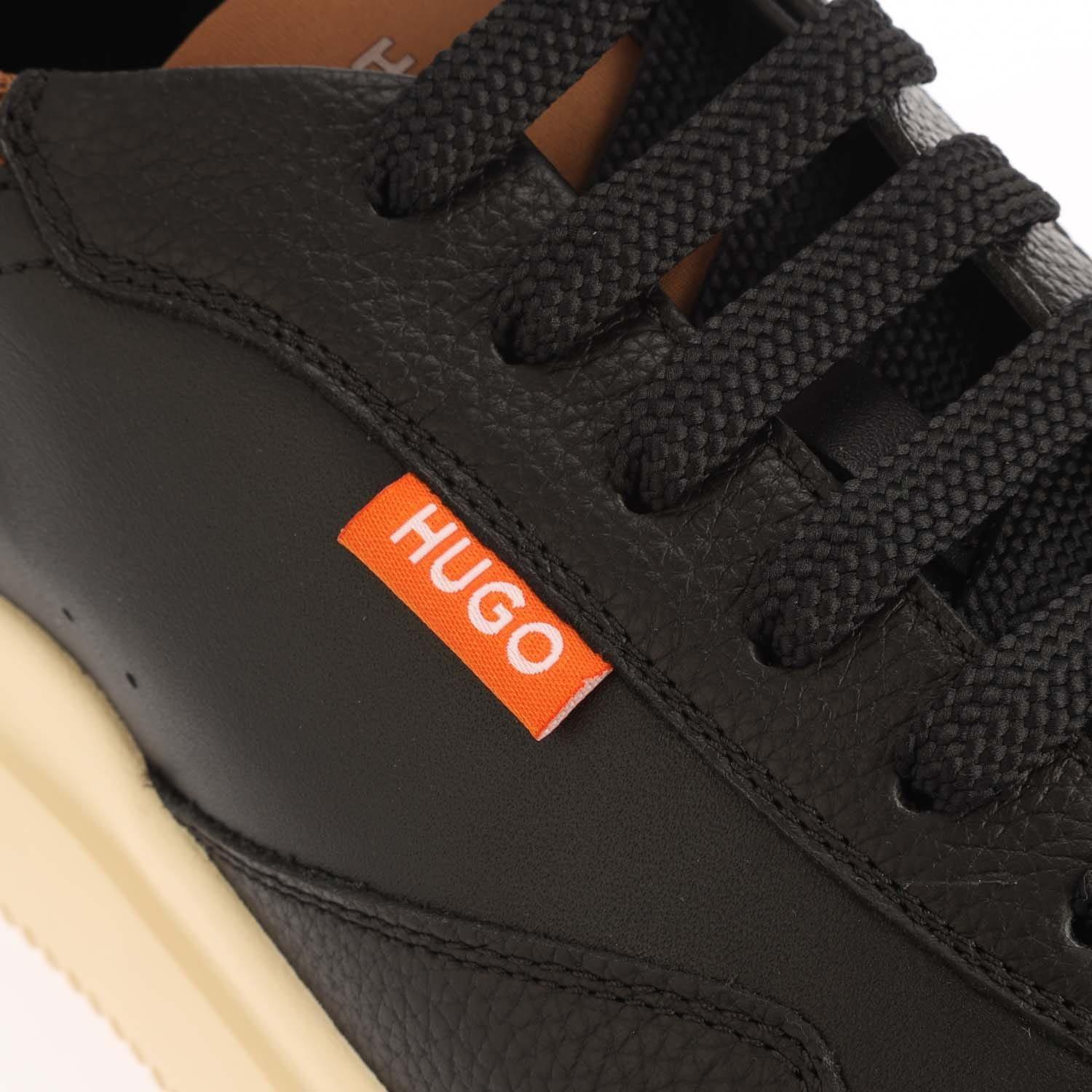 Charcoal - Hugo - Leather Lace Up Trainers - 5