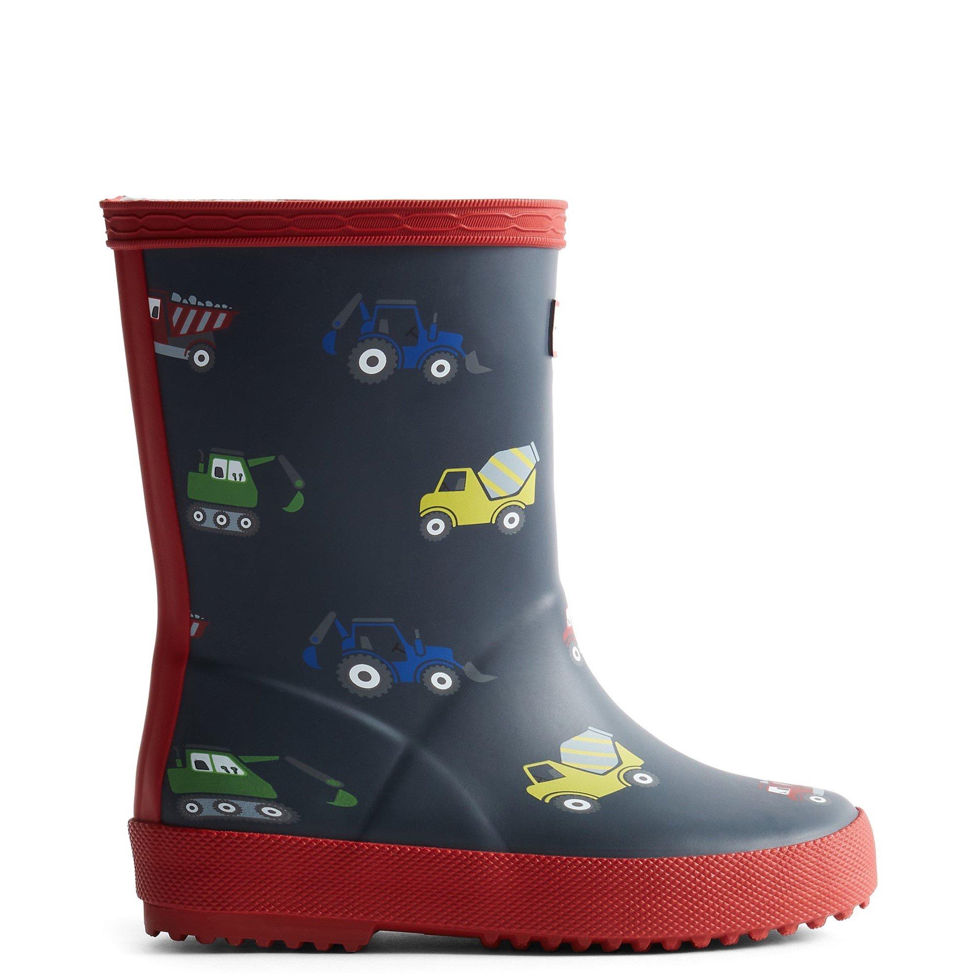 Navy - Hunter - Kids First Construction Print Boot - 1