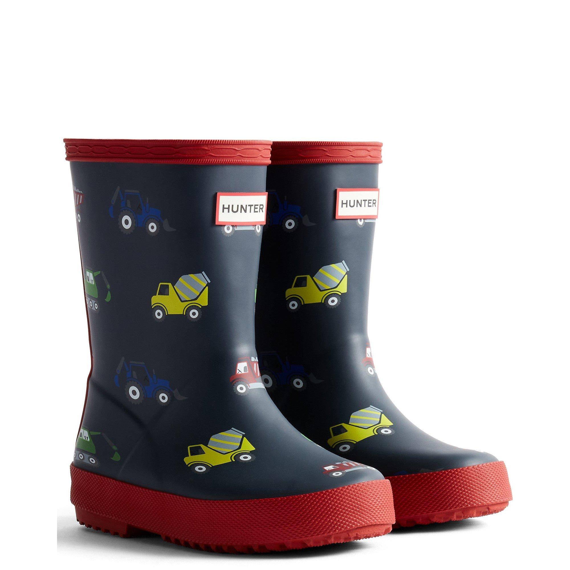 Navy - Hunter - Kids First Construction Print Boot - 2