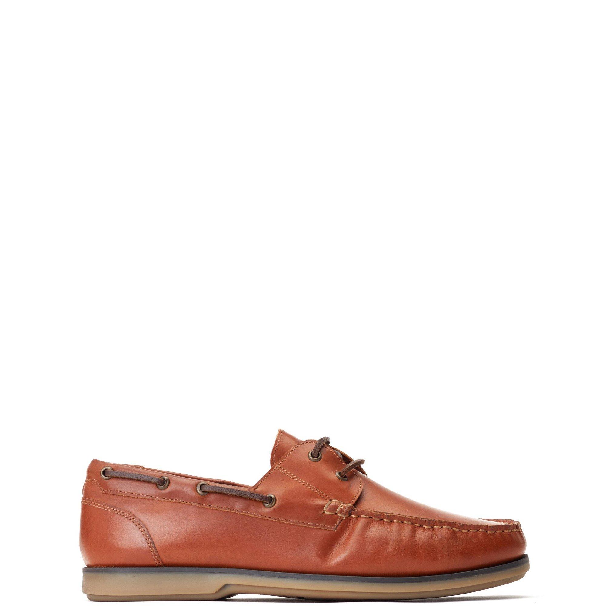 Tan - Base London - Stern Boat Shoe - 1