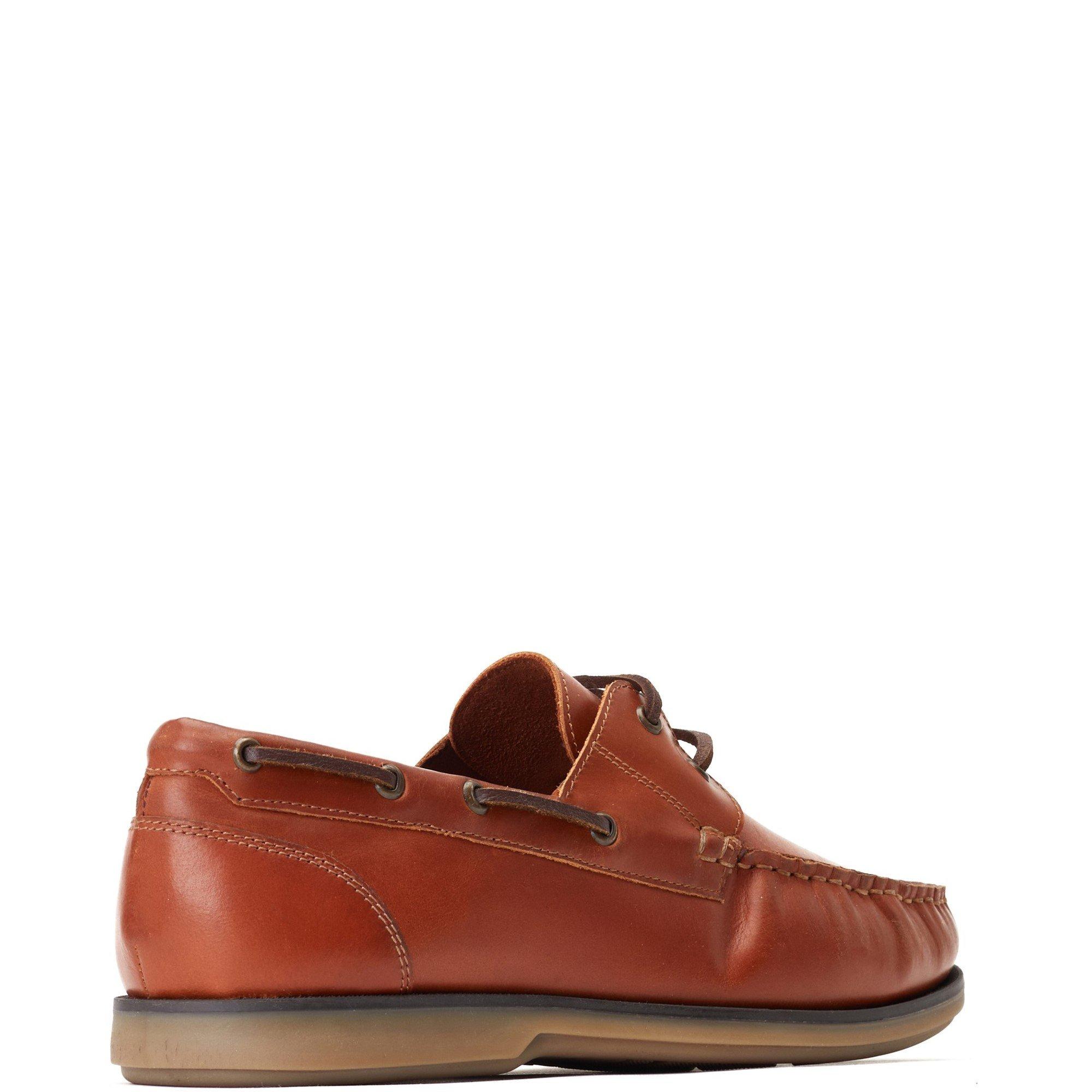 Tan - Base London - Stern Boat Shoe - 3