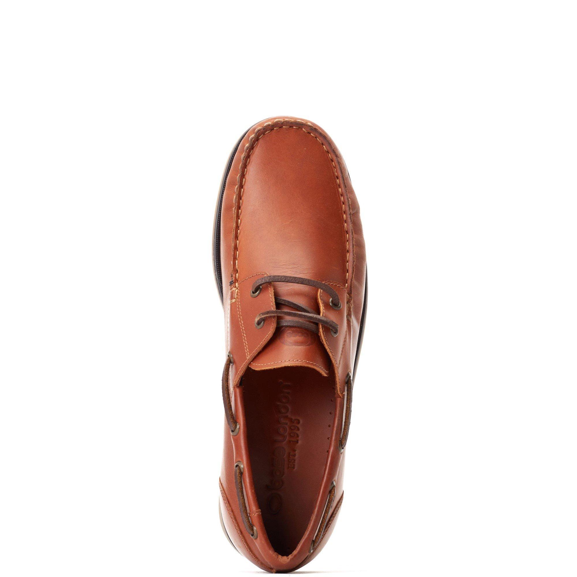 Tan - Base London - Stern Boat Shoe - 4