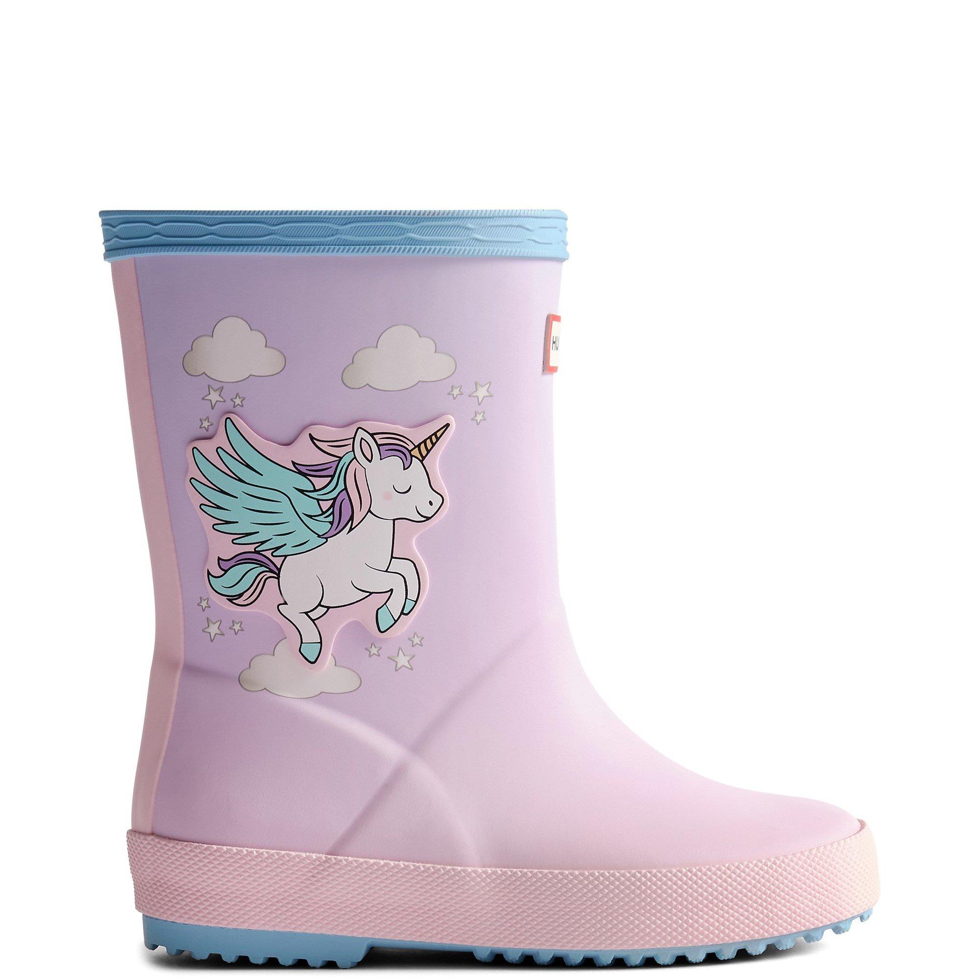 Blue - Hunter - Kids First Unicorn Print Boot - 1