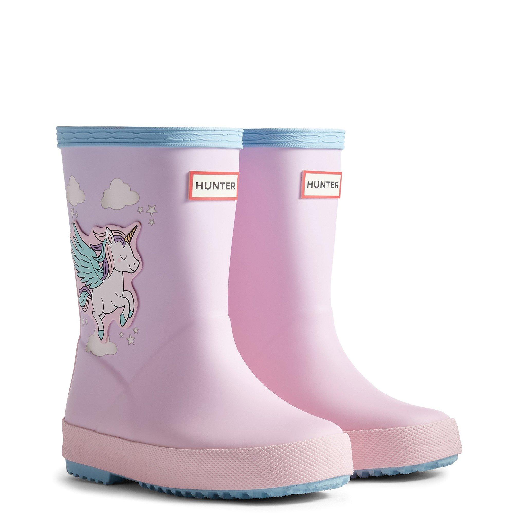 Blue - Hunter - Kids First Unicorn Print Boot - 2